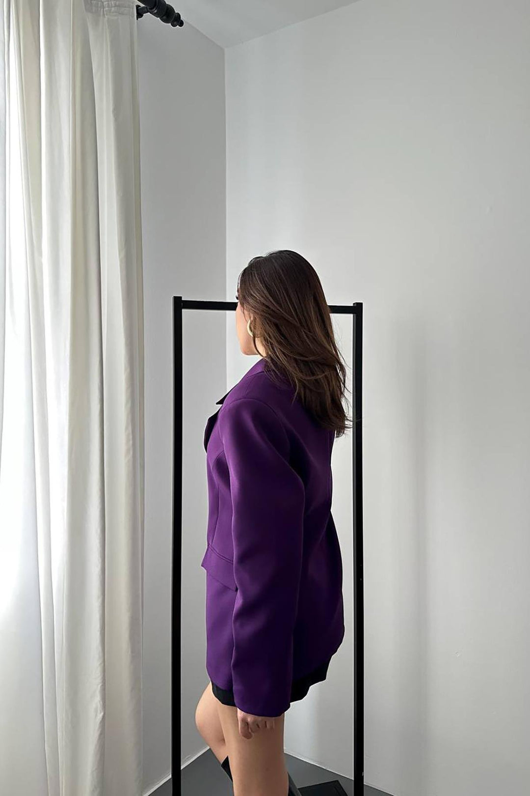 ELS Toptan Mor Belden Oturtmalı Blazer Ceket - Reşiţa