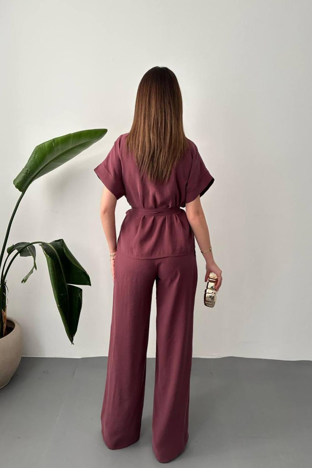 ELS Wholesale Purple Button Detailed Two-Piece Modal Set - Longview