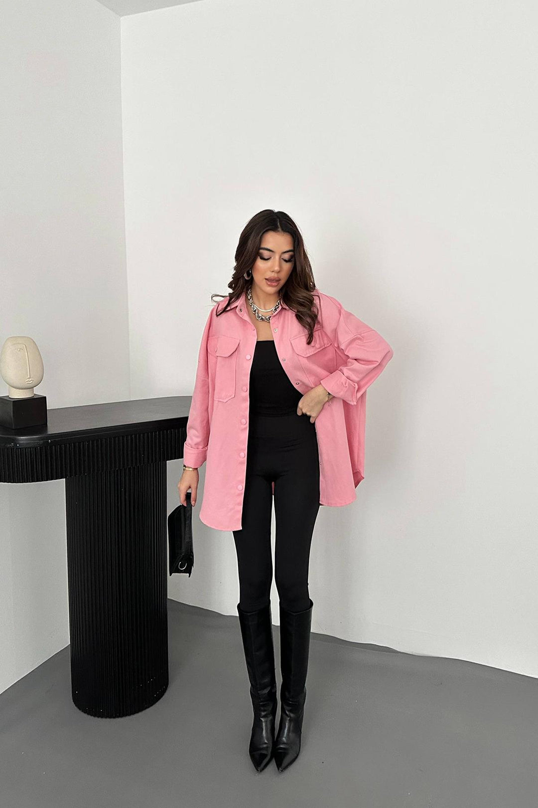 ELS Toptan Pembe Gabardin Gömlek - Belfort
