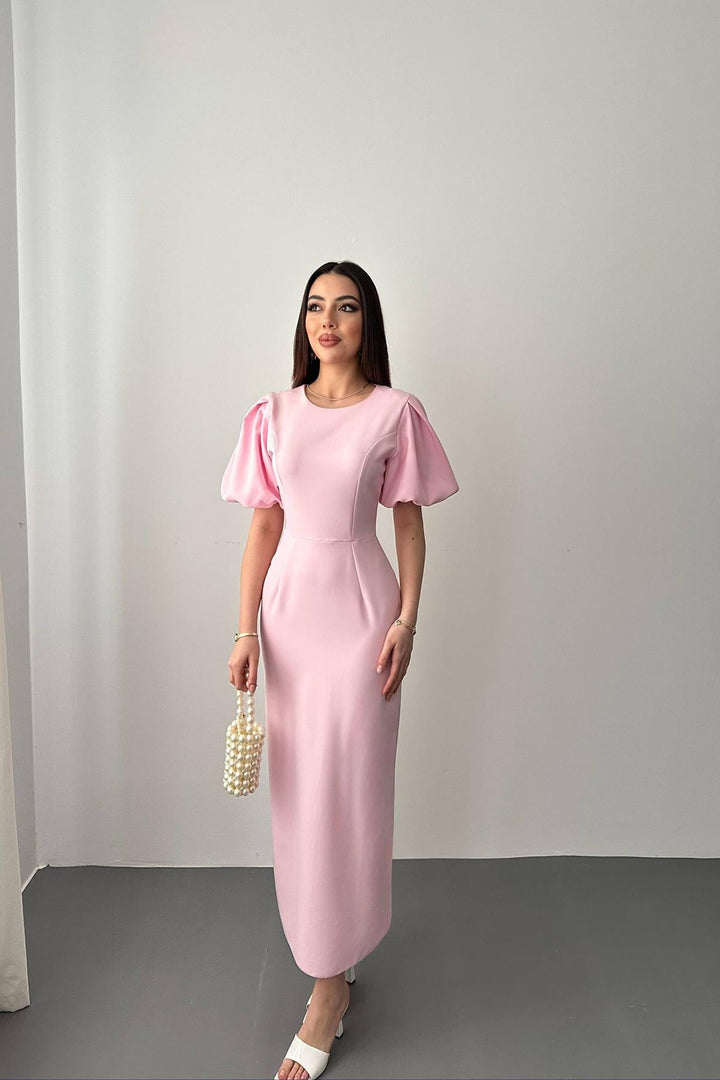 ELS Toptan PEMBE Kolları Balon Elbise - Lower Paxton