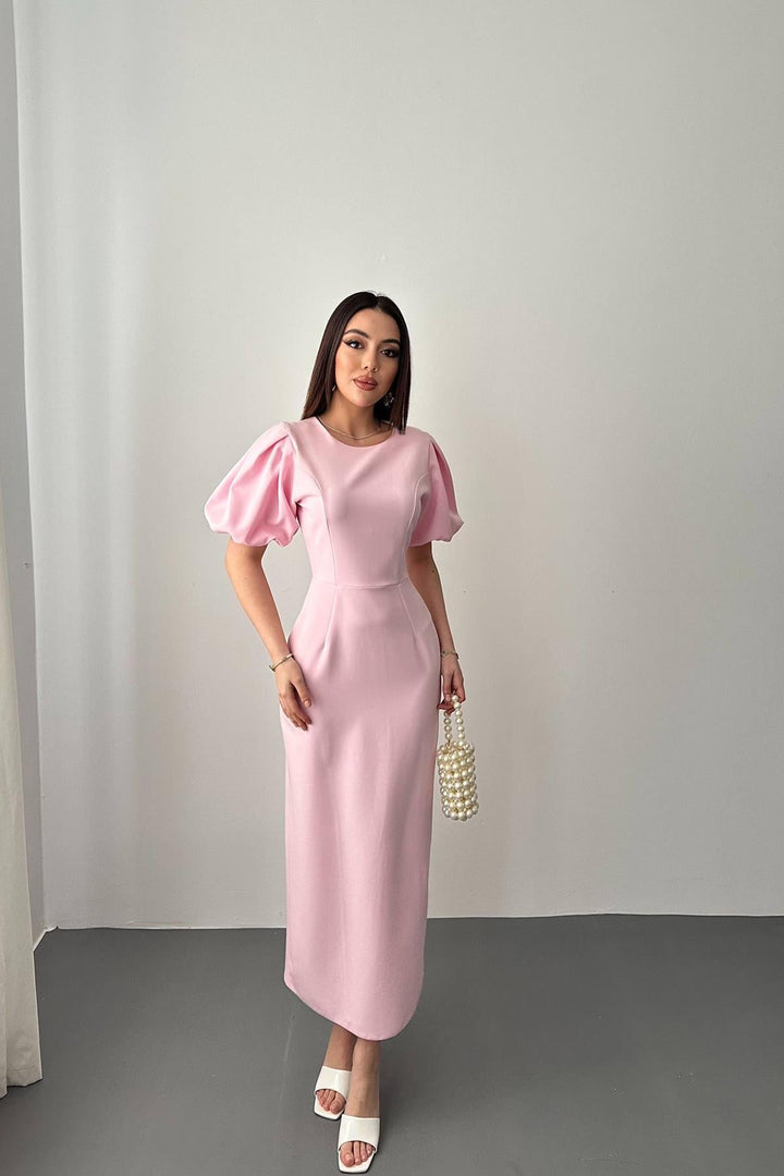 ELS Toptan PEMBE Kolları Balon Elbise - Lower Paxton