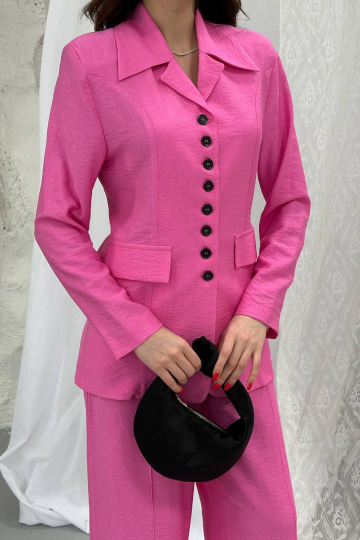 ELS Toptan Pembe Kuplu Ceket Ve Pantolon Takım - Chicoutimi