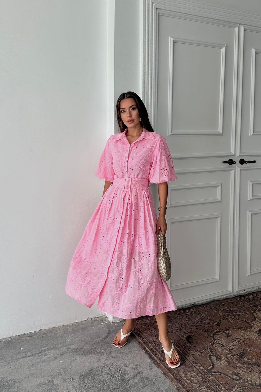ELS Wholesale Pink Ruffled Balcony Dress - Mol