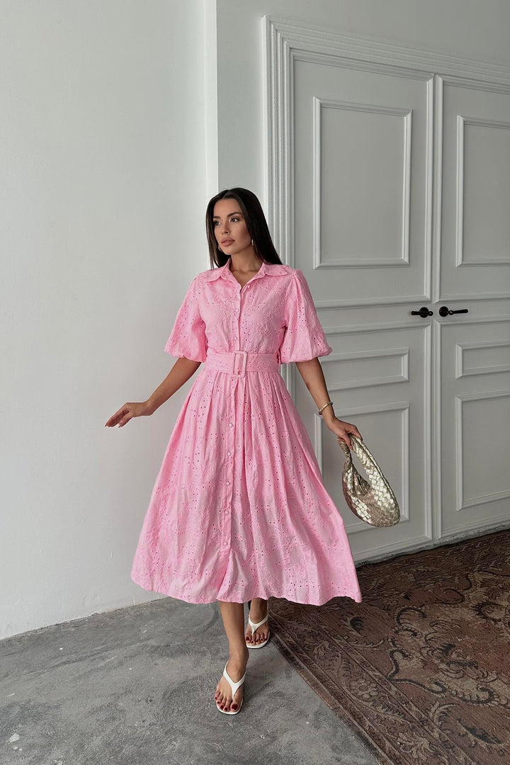 ELS Wholesale Pink Ruffled Balcony Dress - Mol