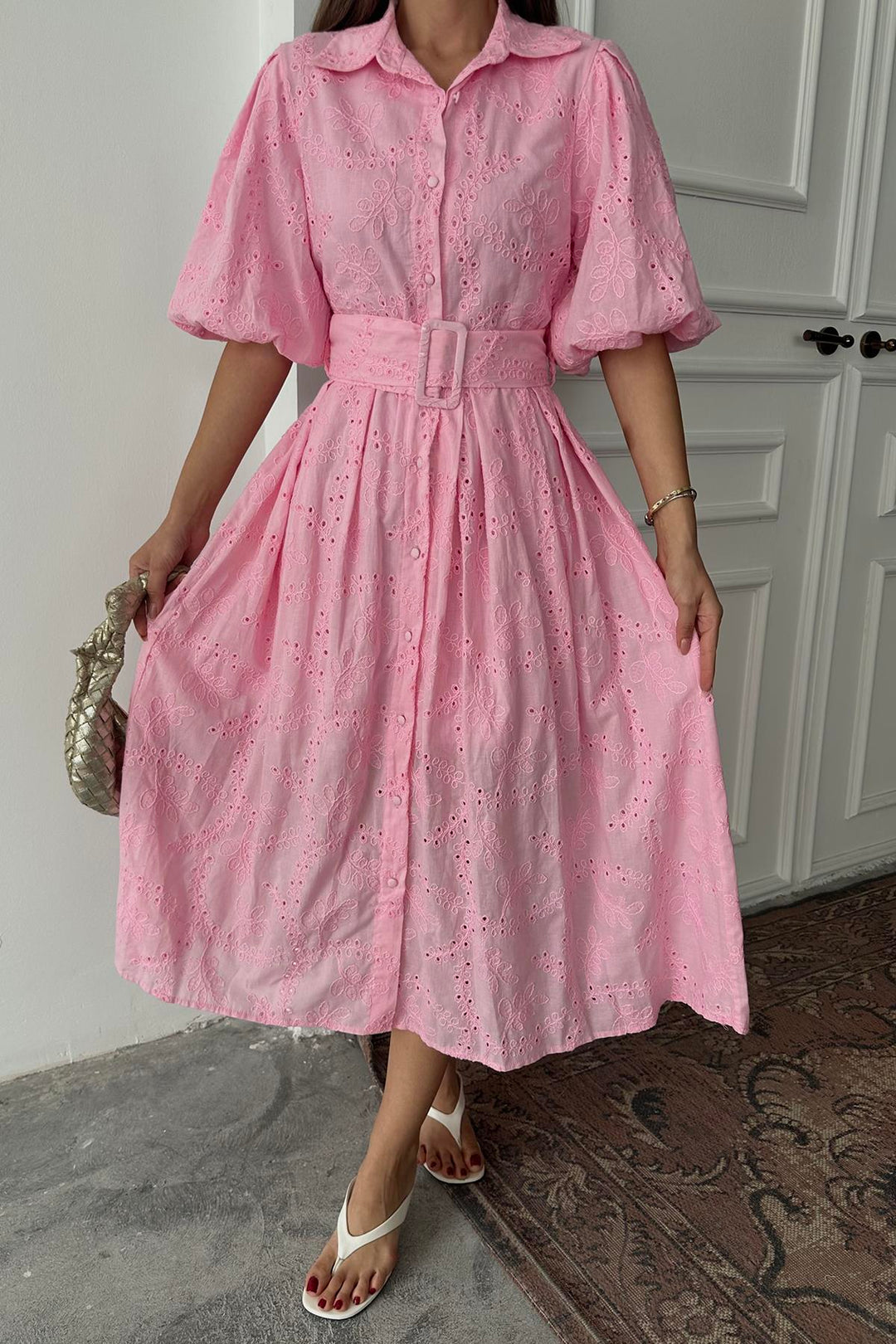 ELS Wholesale Pink Ruffled Balcony Dress - Mol