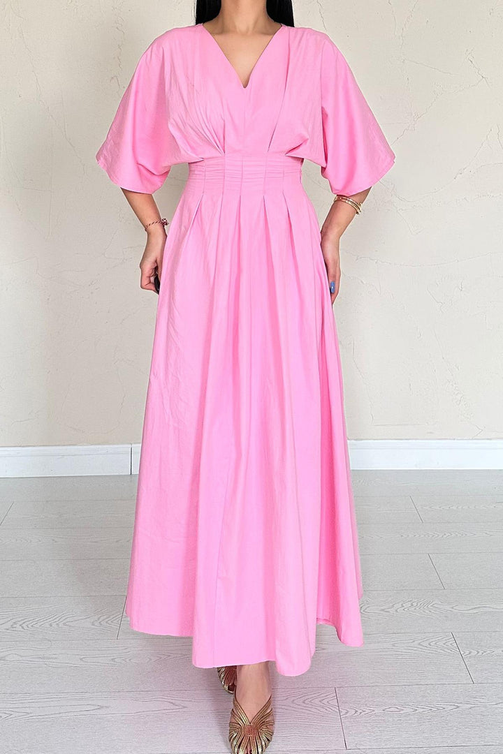ELS Wholesale Pink Ruffled Long Dress - Bedford