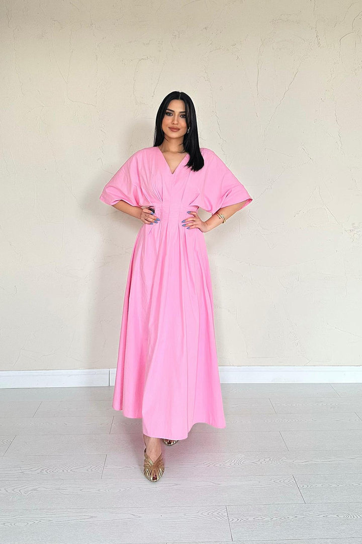 ELS Wholesale Pink Ruffled Long Dress - Bedford
