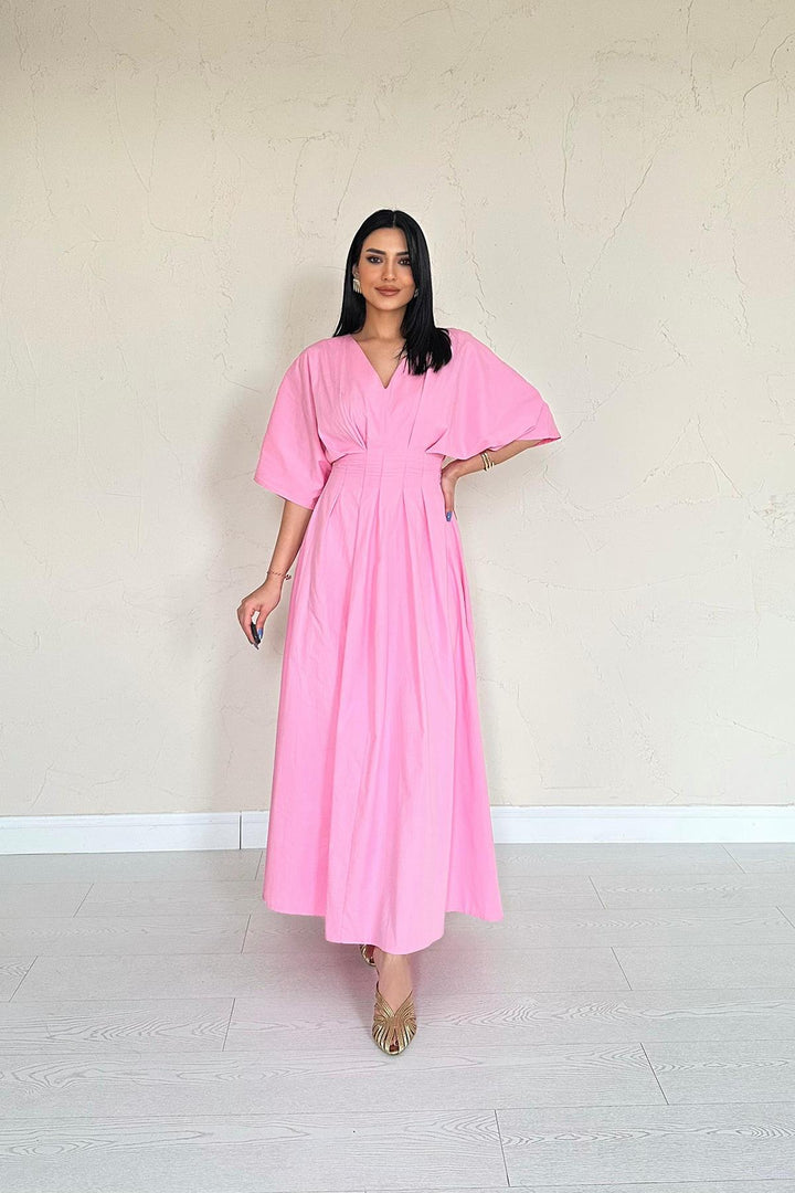 ELS Wholesale Pink Ruffled Long Dress - Bedford