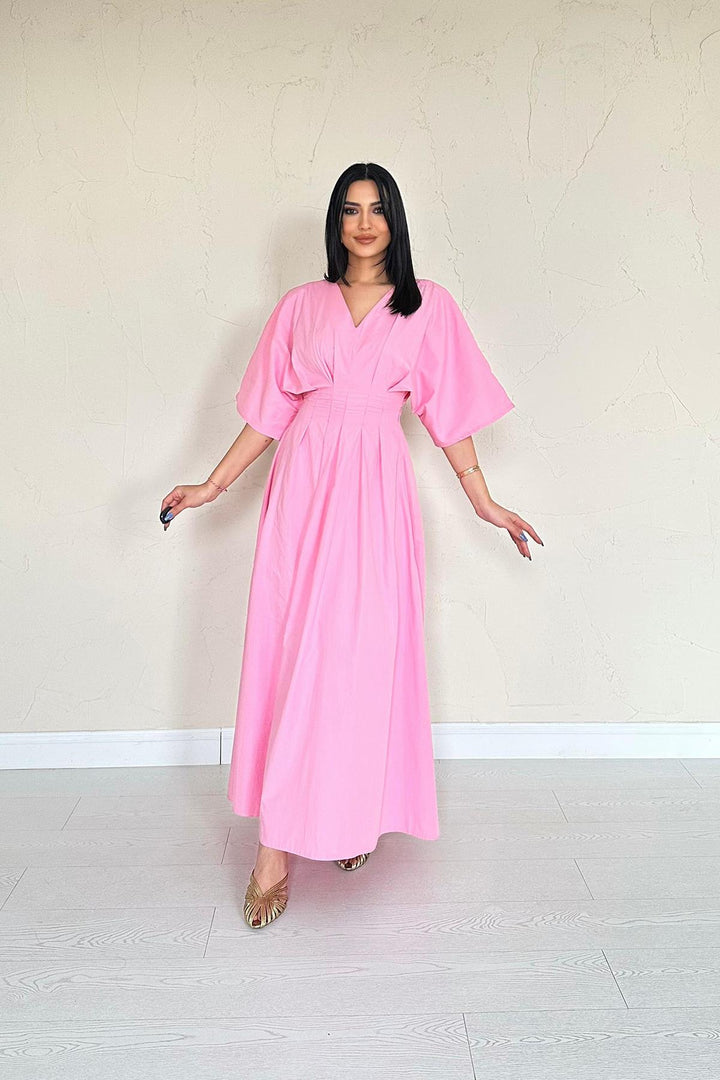 ELS Wholesale Pink Ruffled Long Dress - Bedford