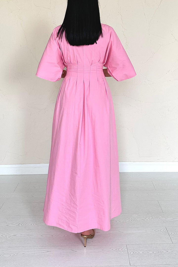 ELS Wholesale Pink Ruffled Long Dress - Bedford