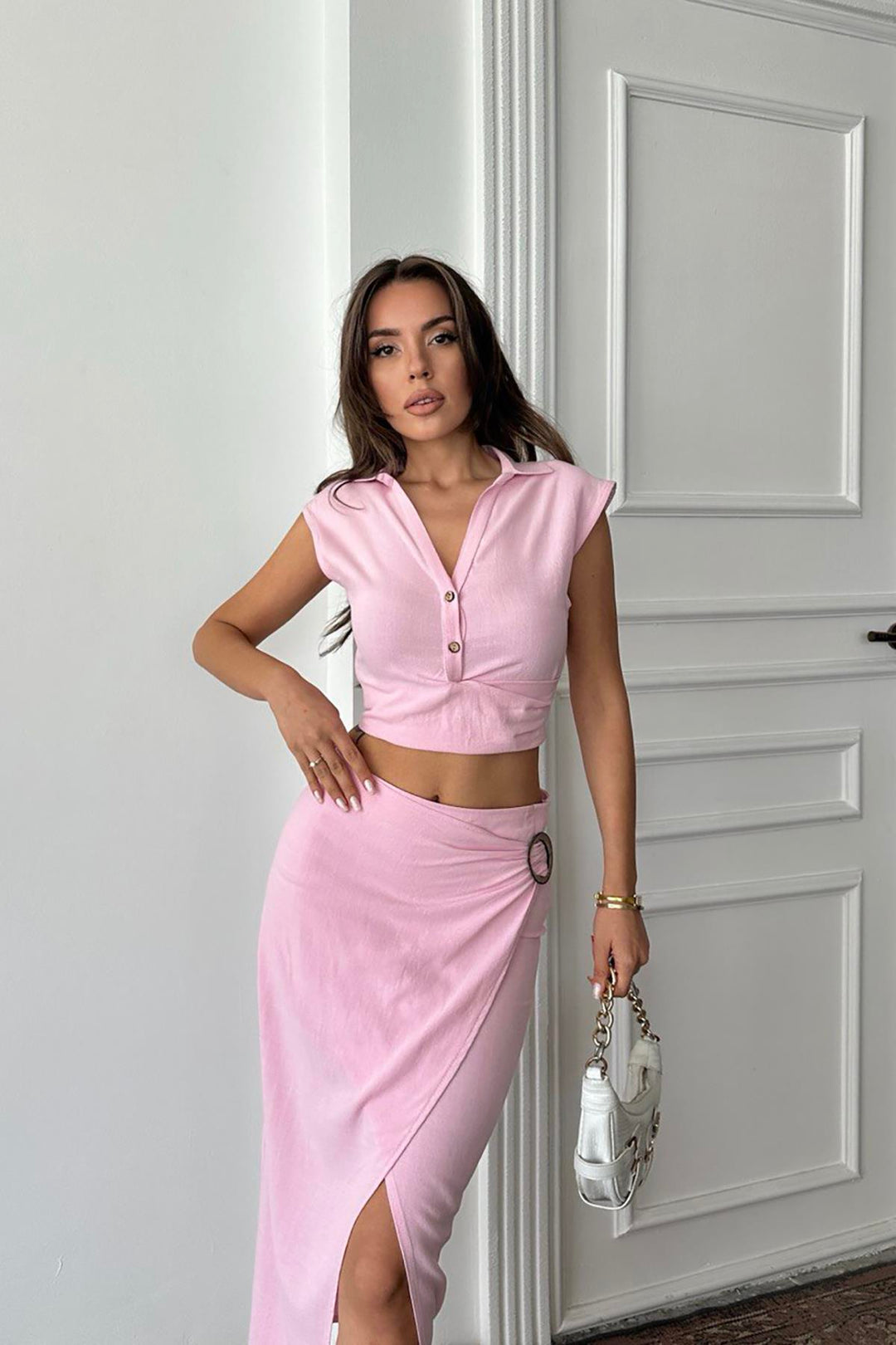 ELS Wholesale Powder Linen Shirt and Skirt Set - Oshkosh