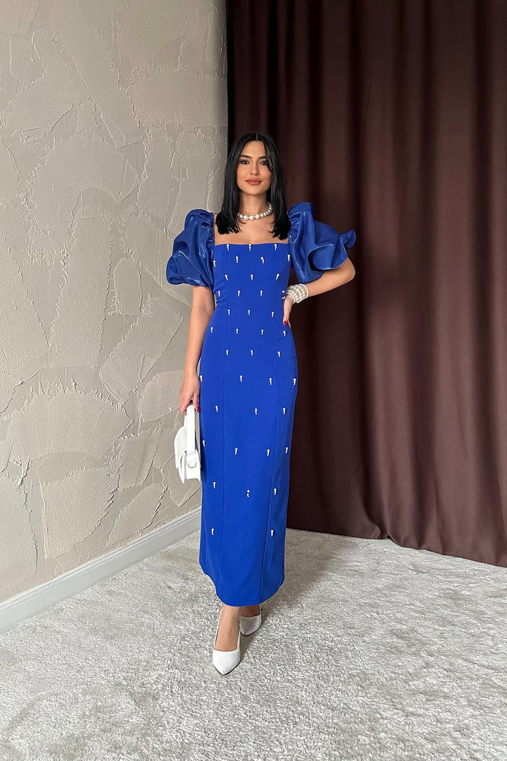 ELS Wholesale Dress with Embroidered Sleeve and Collar Trim - Worcester