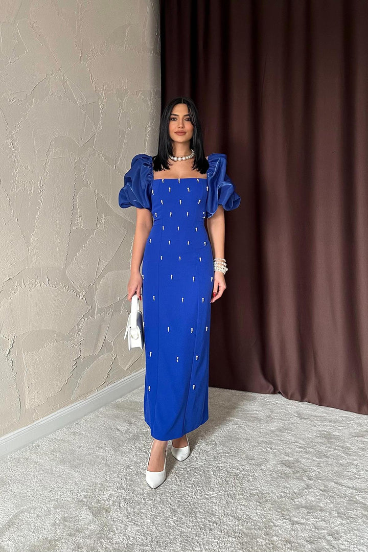 ELS Wholesale Dress with Embroidered Sleeve and Collar Trim - Worcester