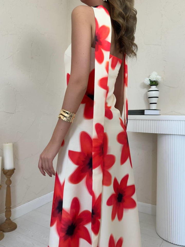 ELS Wholesale Yellow Dress with Scarf Around the Neck - Chisinau