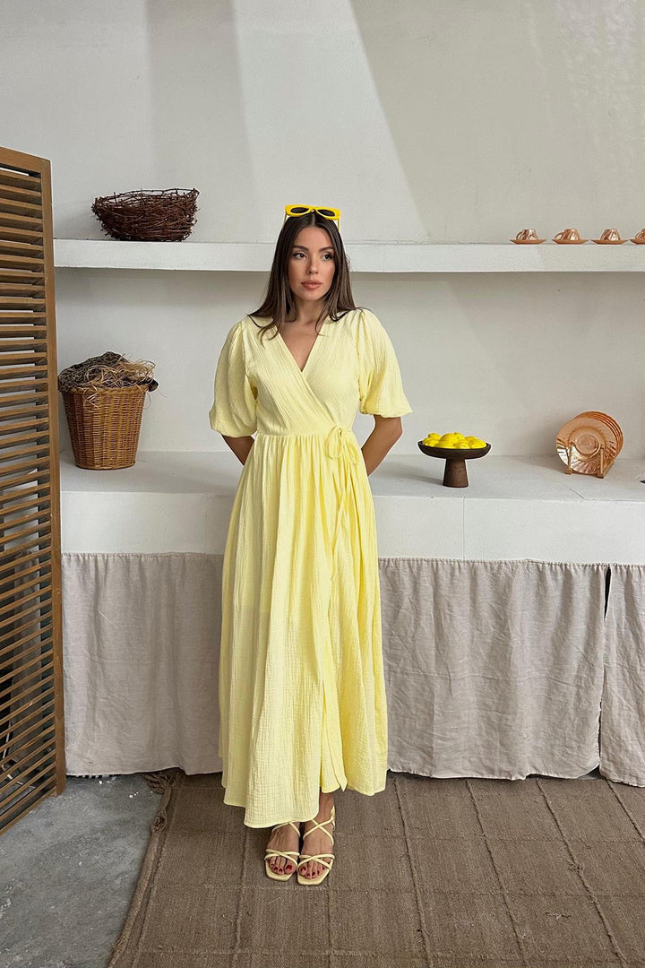 ELS Wholesale Yellow Muslin Long Dress - Coachella