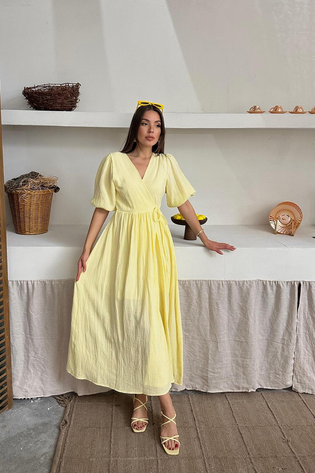 ELS Wholesale Yellow Muslin Long Dress - Coachella