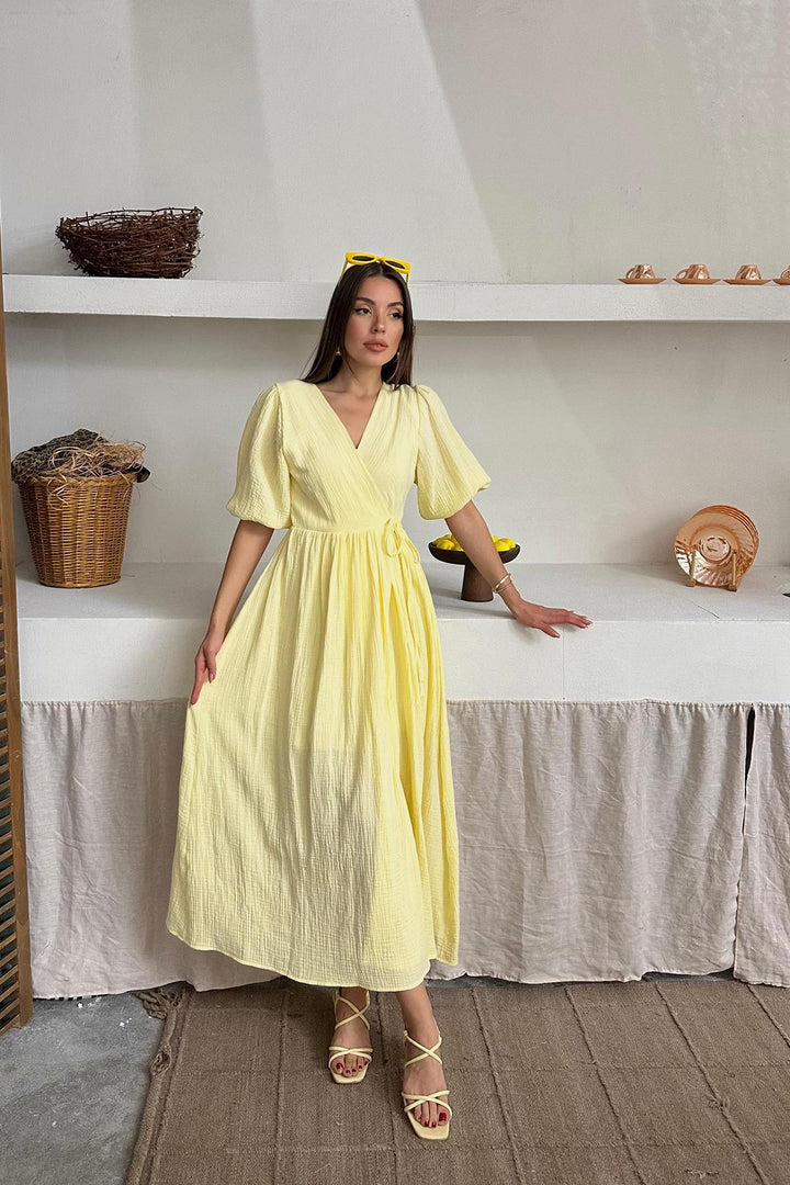 ELS Wholesale Yellow Muslin Long Dress - Coachella