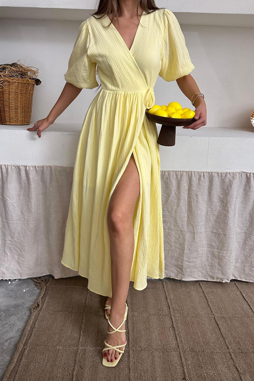 ELS Wholesale Yellow Muslin Long Dress - Coachella