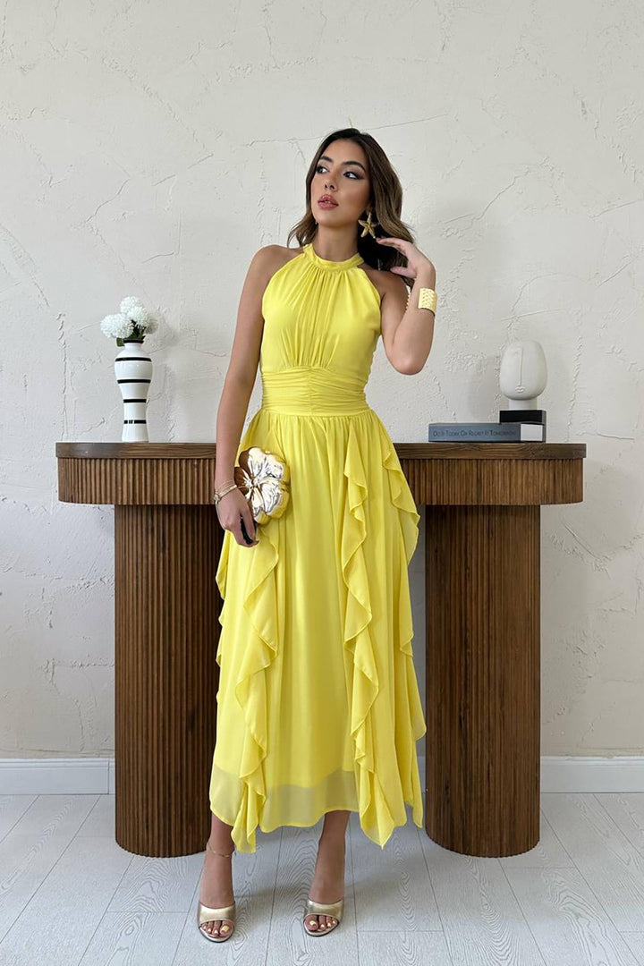 ELS Wholesale Yellow Ruffled Dress - Düren