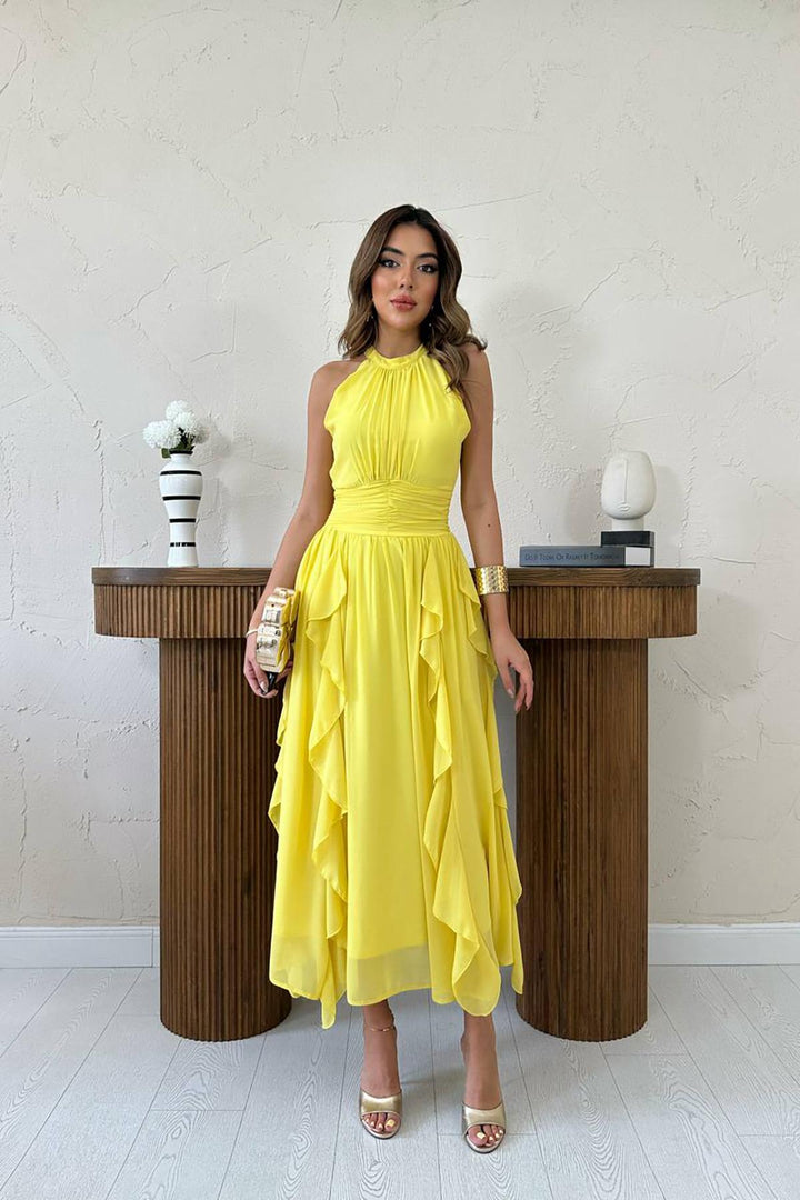 ELS Wholesale Yellow Ruffled Dress - Düren