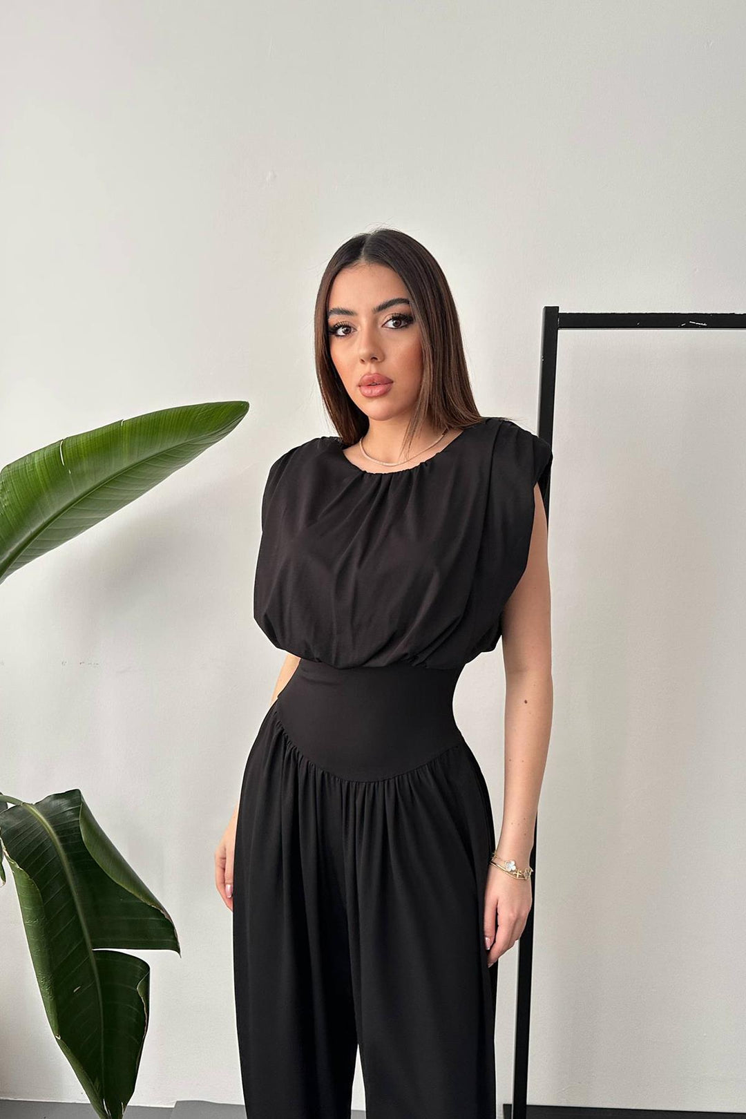 ELS Wholesale Black Jumpsuit with Ruffles - Cheshunt
