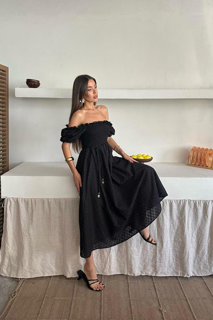 ELS Wholesale Black Embroidered Dress - Luhansk