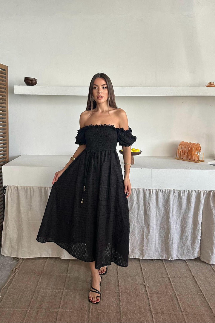 ELS Wholesale Black Embroidered Dress - Luhansk