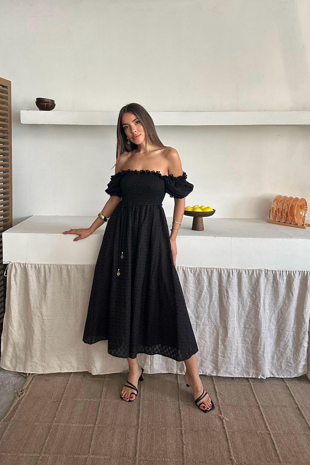 ELS Wholesale Black Embroidered Dress - Luhansk