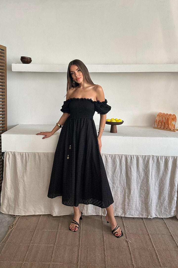 ELS Wholesale Black Embroidered Dress - Luhansk
