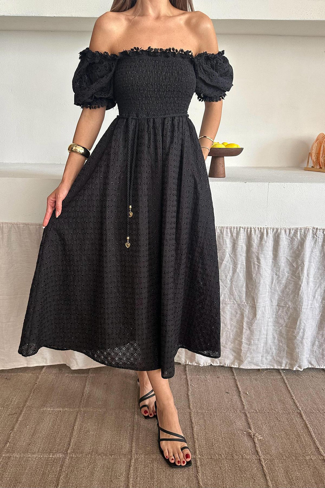 ELS Wholesale Black Embroidered Dress - Luhansk