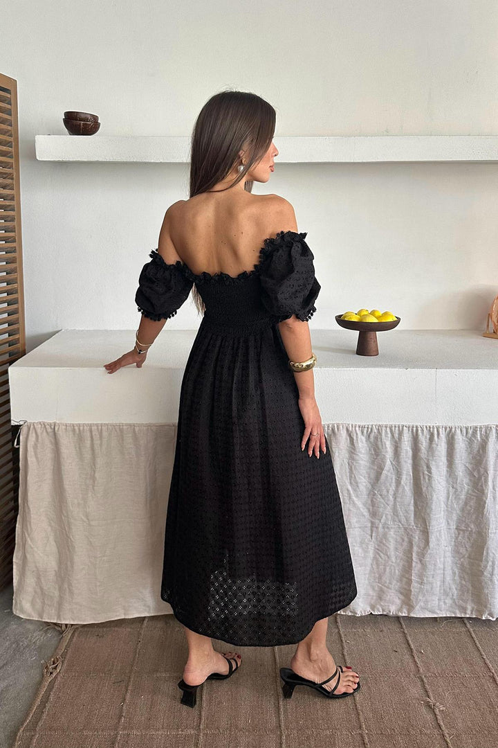 ELS Wholesale Black Embroidered Dress - Luhansk