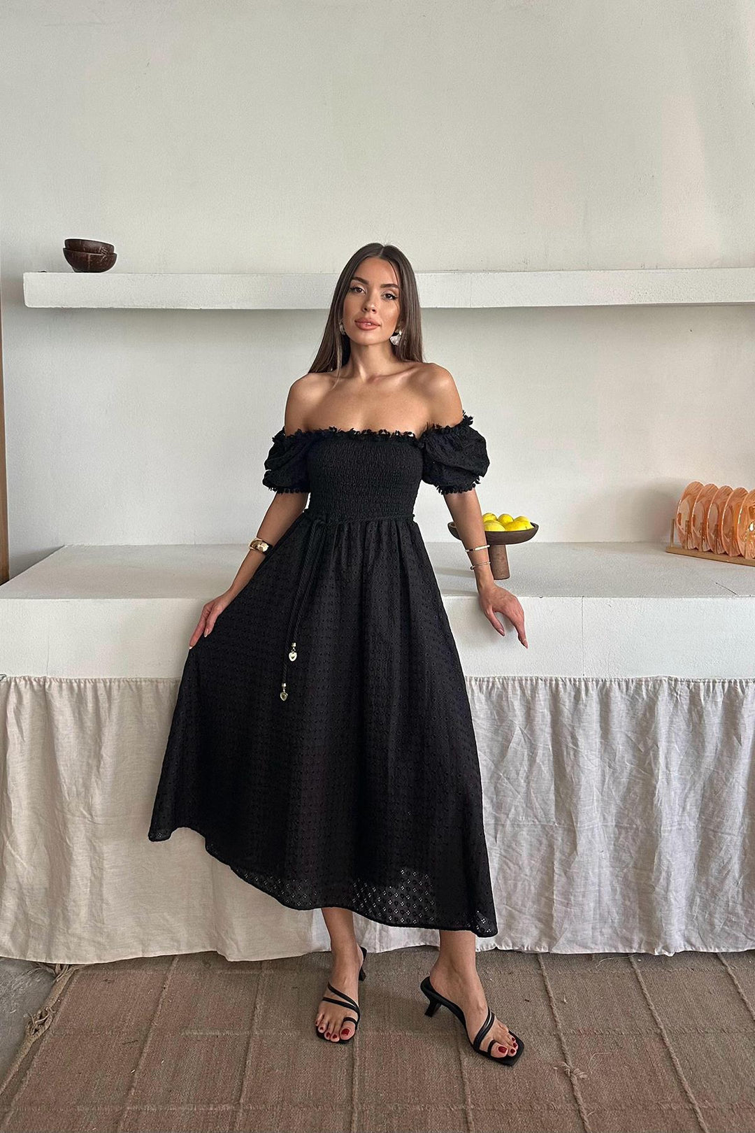 ELS Wholesale Black Embroidered Dress - Luhansk