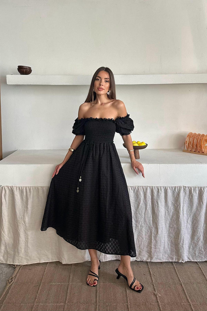 ELS Wholesale Black Embroidered Dress - Luhansk