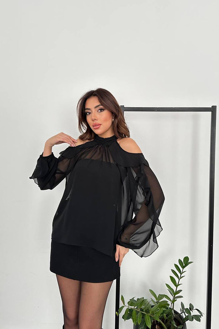 ELS Wholesale Black Off-Shoulder Blouse - San Bartolomé