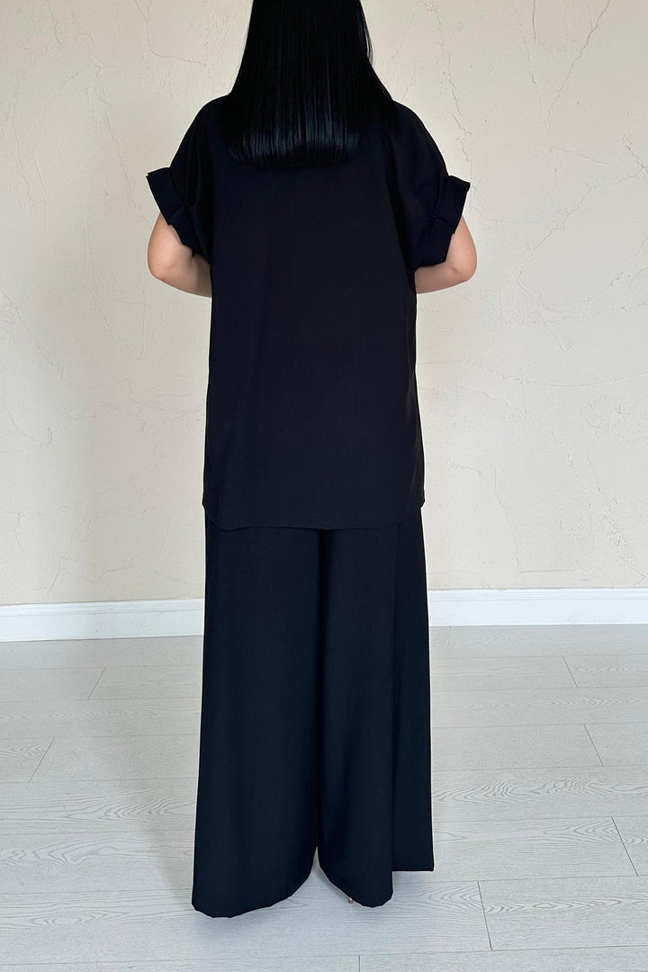 ELS Wholesale Black Front Pleated Double Linen Suit - Rio Rancho