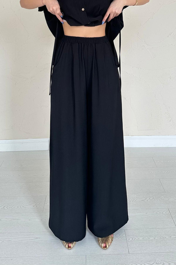 ELS Wholesale Black Front Pleated Double Linen Suit - Rio Rancho