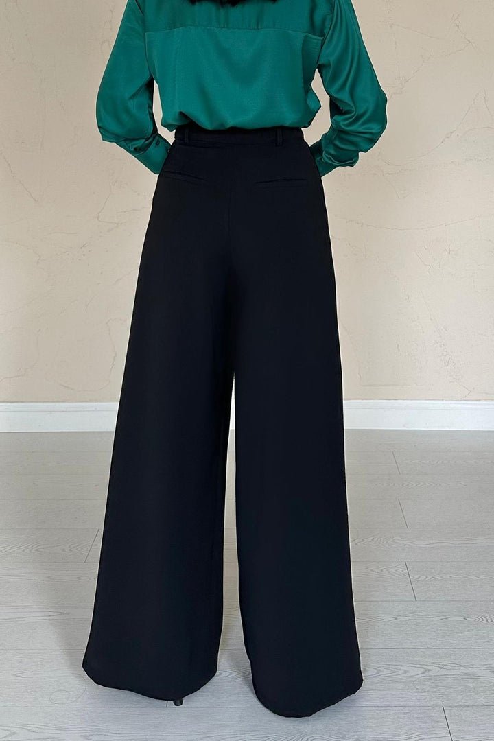 ELS Toptan Siyah Pileli Comfort Pantolon - Kansas City