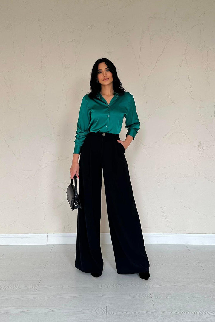 ELS Toptan Siyah Pileli Comfort Pantolon - Kansas City