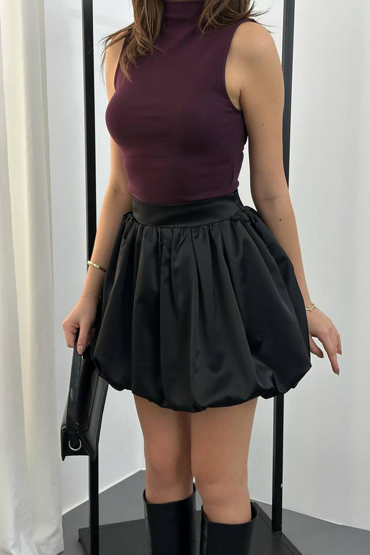 ELS Toptan Siyah Saten Balon Etek - Tultepec