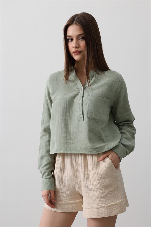RYN WAISTBAND ELASTIC TASSEL SHORTS - Stone - Midvale
