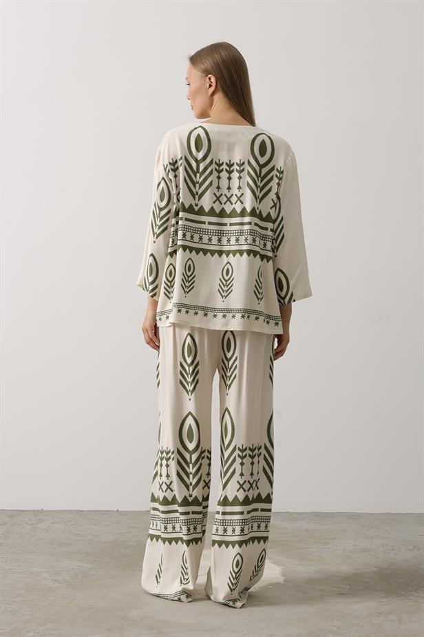 RYN Printed Tassel Detailed Set - Green - Matías Romero