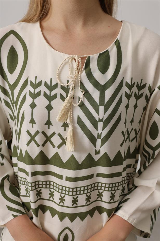 RYN Printed Tassel Detailed Set - Green - Matías Romero