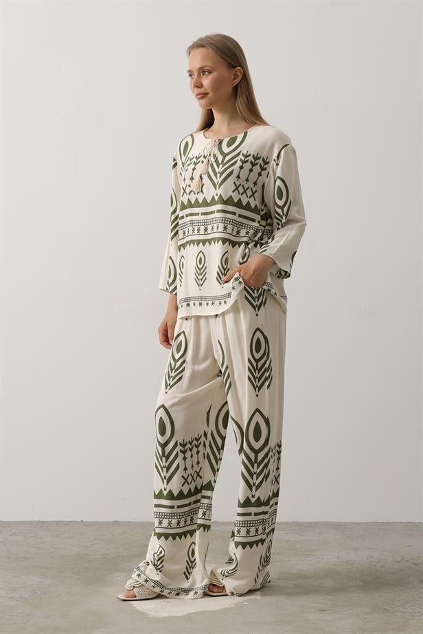 RYN Printed Tassel Detailed Set - Green - Matías Romero