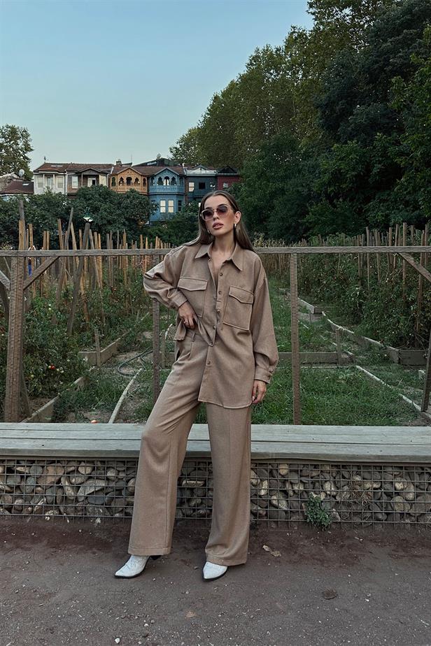 RYN Textured Shirt Set - Stone - Sarnia