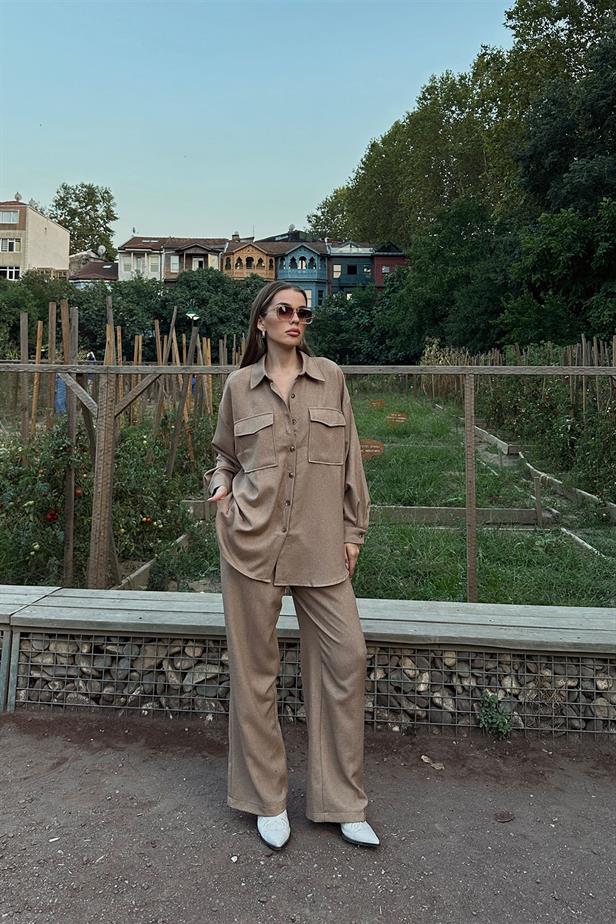 RYN Textured Shirt Set - Stone - Sarnia