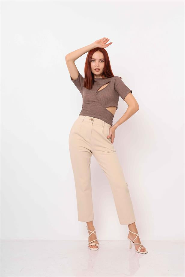 RYN Wholesale Short Sleeve Blouse Brown - Peoria