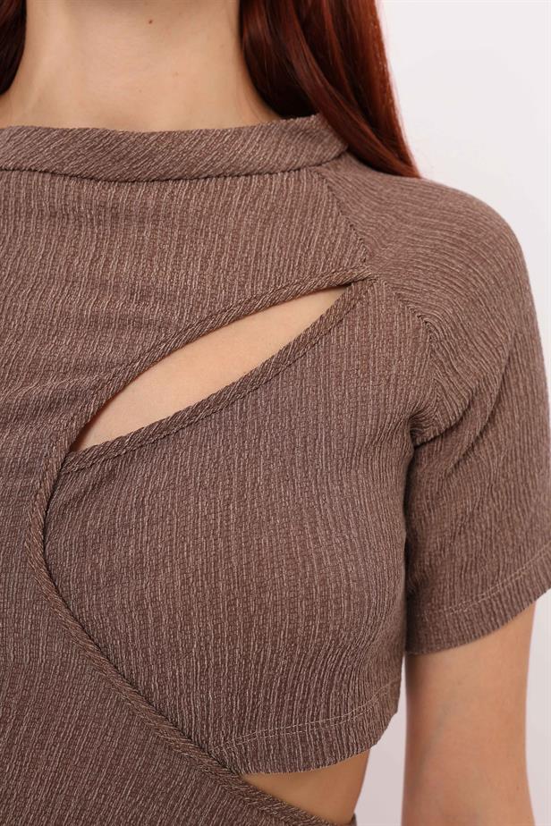 RYN Wholesale Short Sleeve Blouse Brown - Peoria