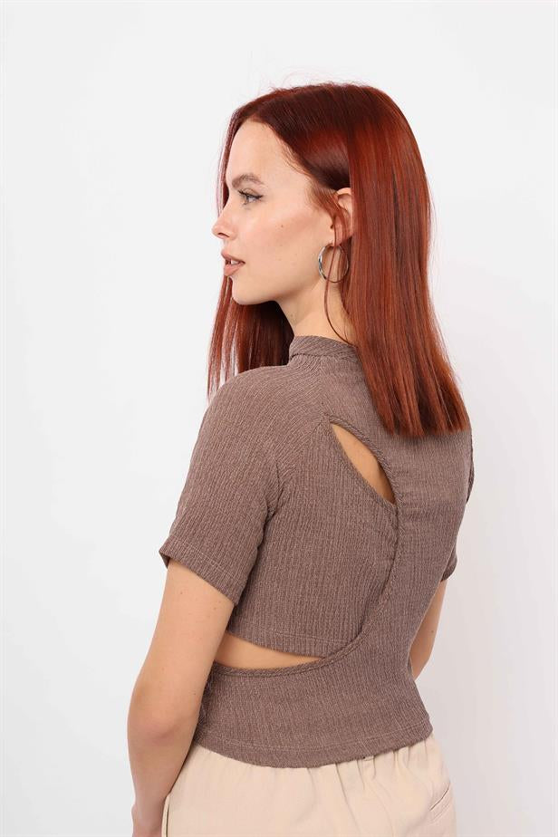 RYN Wholesale Short Sleeve Blouse Brown - Peoria