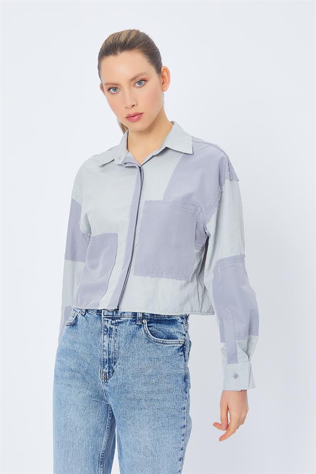 RYN Partial Crop T-shirt - GRAY-ANTHRACITE - Bell Gardens