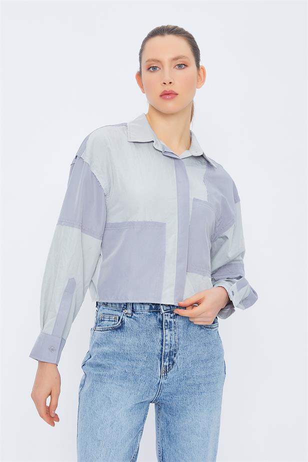 RYN Partial Crop T-shirt - GRAY-ANTHRACITE - Bell Gardens